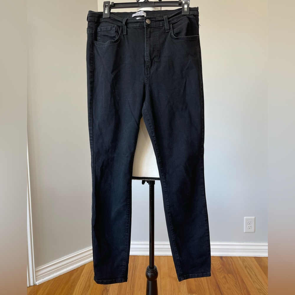 Judy Blue black denim jeans size 32 casual concert goth stretch high rise